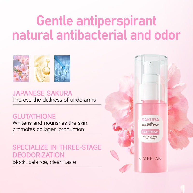 GMEELAN Sakura Gluta Deodorant Spray Go Fresh