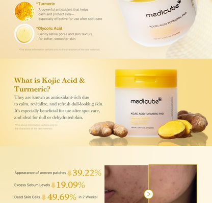 Medicube Kojic Acid Turmeric Pad (70pads)