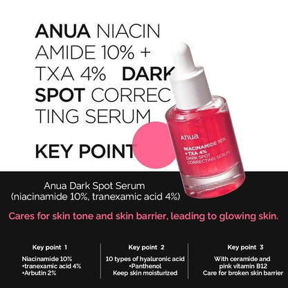 Anua Niacinamide 10% + TXA 4% Dark Spot Correcting Serum (30ml)