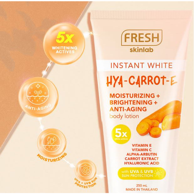 FRESH skinlab Instant White Hya-Carrot-E Moisturizing+Brightening+Anti-Aging Body Lotion (250ml)