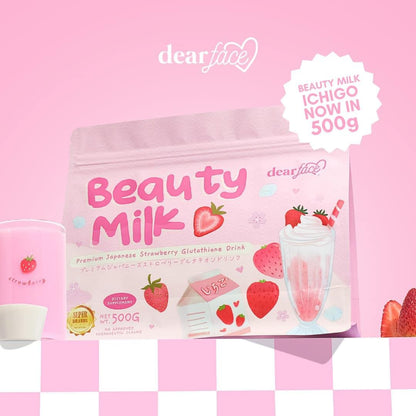 Dear Face Supersized Beauty Milk Strawberry Glutathione Collagen Drink (500gm)