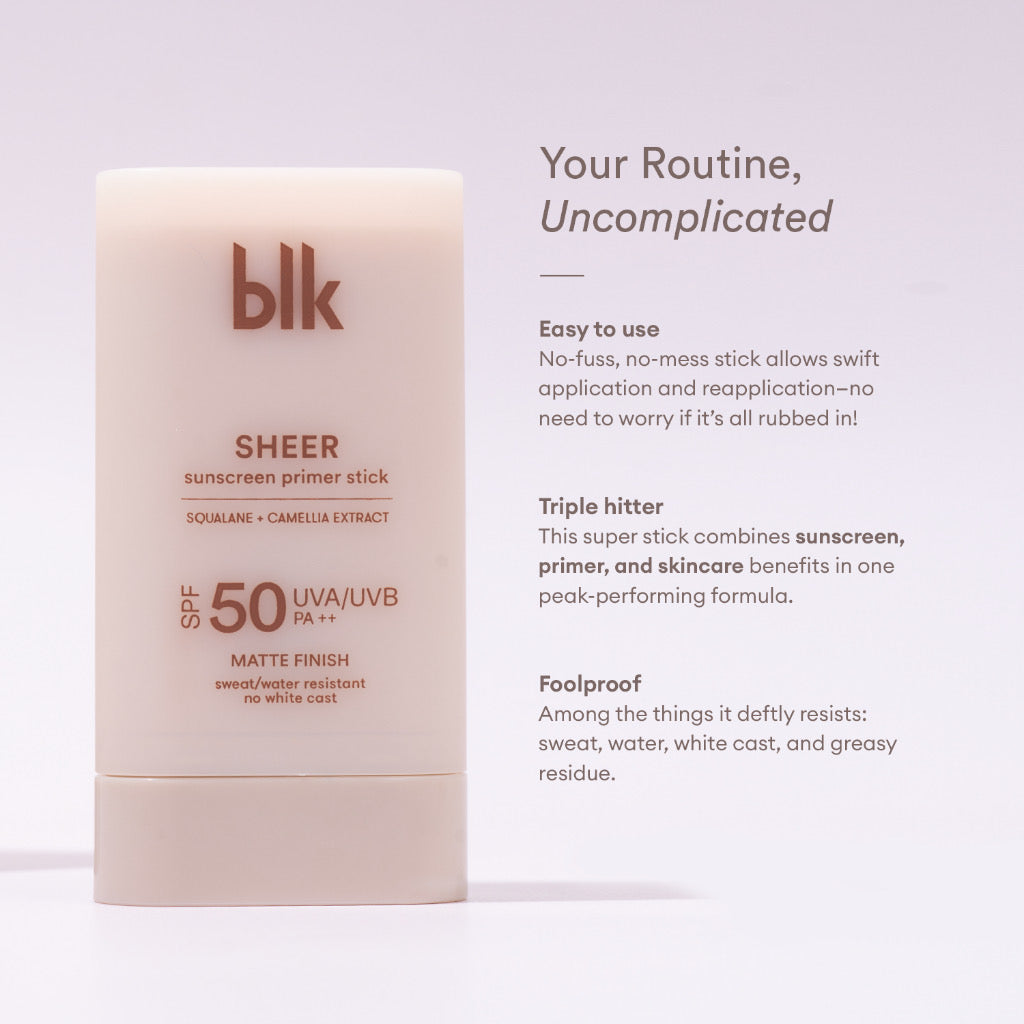 BLK Cosmetics Sheer Sunscreen Primer Stick SPF50 PA++