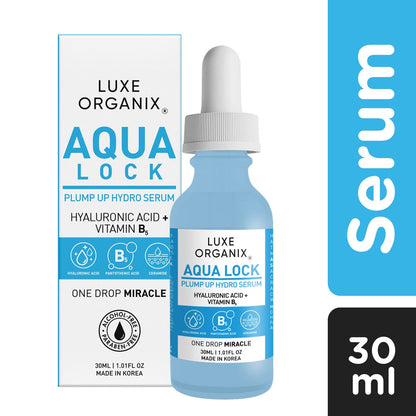 Luxe Organix Aqua Lock Plump Up Hydro Serum with Hyaluronic Acid + B5 (30ml)