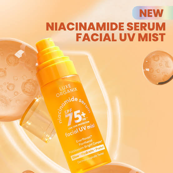 Luxe Organix Niacinamide Serum Facial UV Mist SPF 75+ PA++++ (80ml)