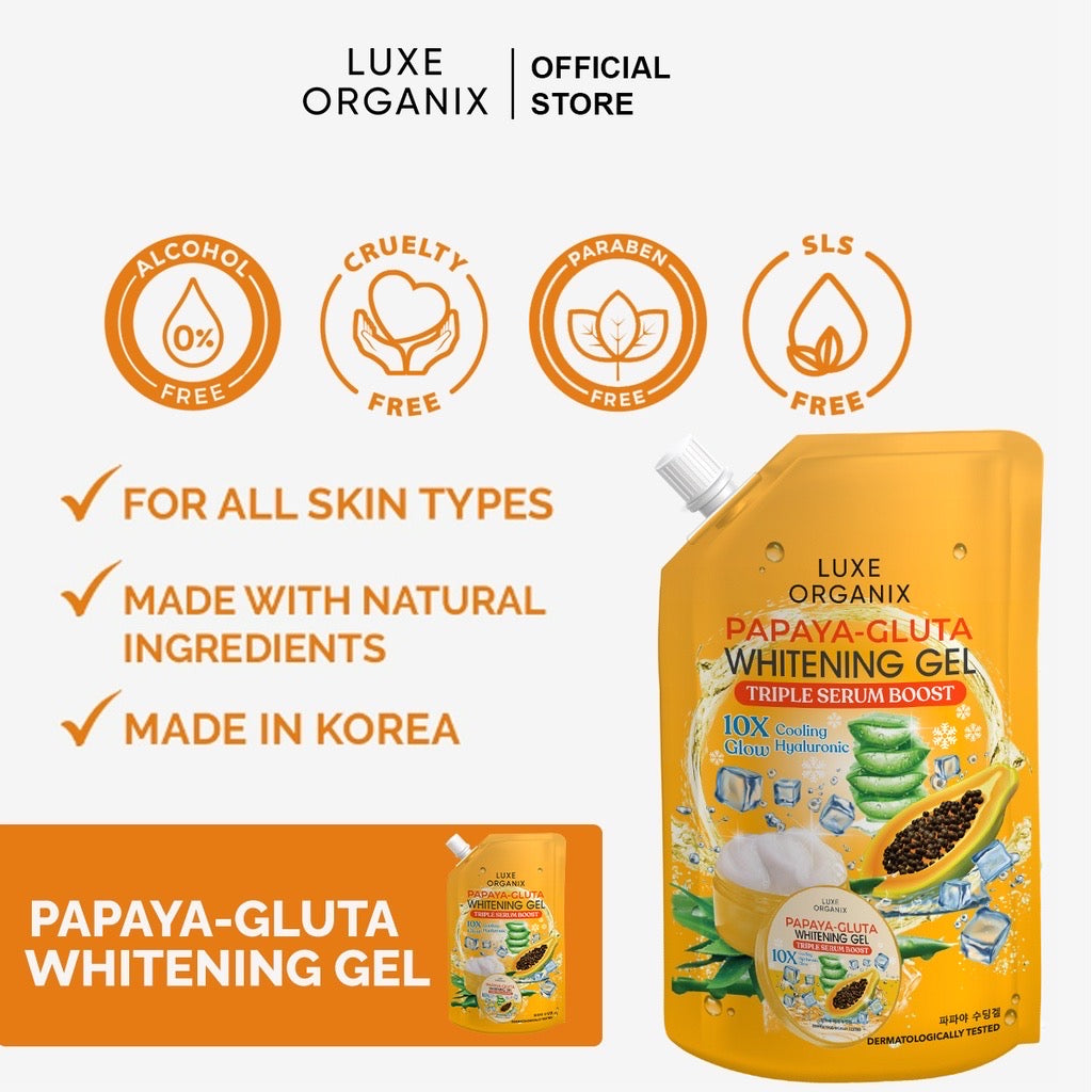 Luxe Organix Papaya-Gluta Whitening Gel Triple Serum Boost (200ml)