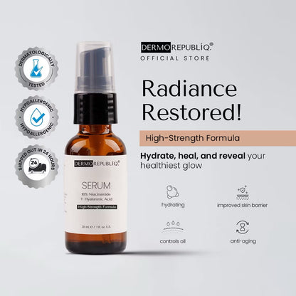 Dermorepubliq 10% Niacinamide + Hyaluronic High-Strength Formula Serum (30ml)