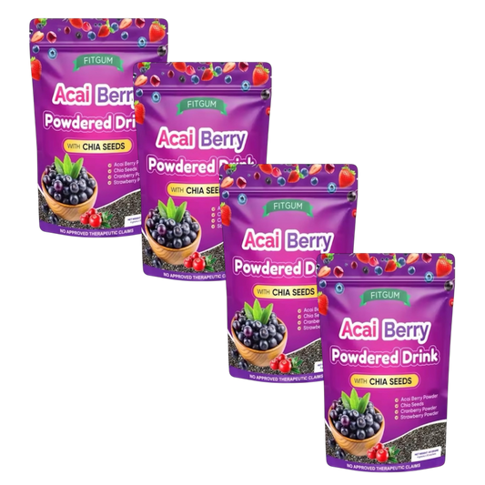 FITGUM Acai Berry Powdered Drink (Bundle of 4)