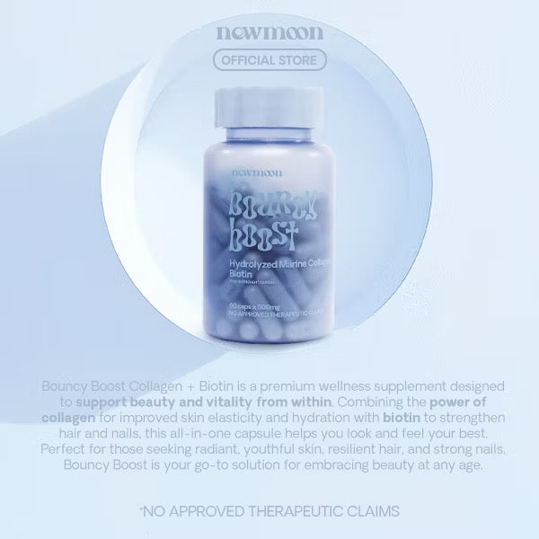 New Moon Bouncy Boost Collagen + Biotin 500mg (60caps)