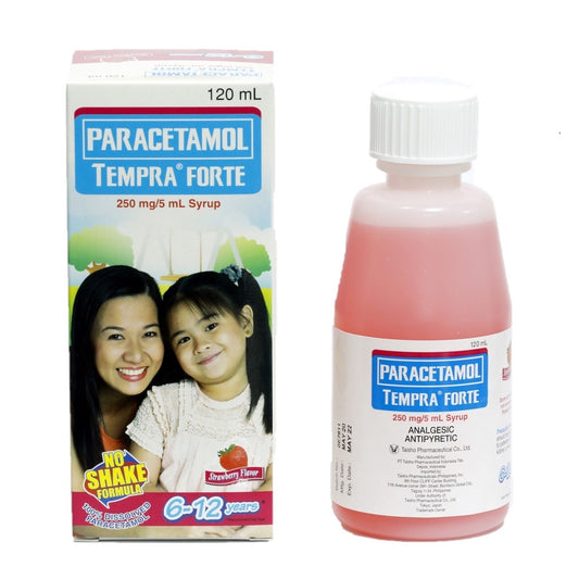 Paracetamol Tempra Forte Strawberry Flavour (6-12years / 120ml)