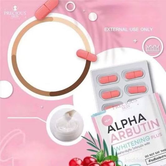 Precious Skin Alpha Arbutin Whitening Plus Powder 10pcs (Do Not Eat, mix with Body Lotion or Body Cream)