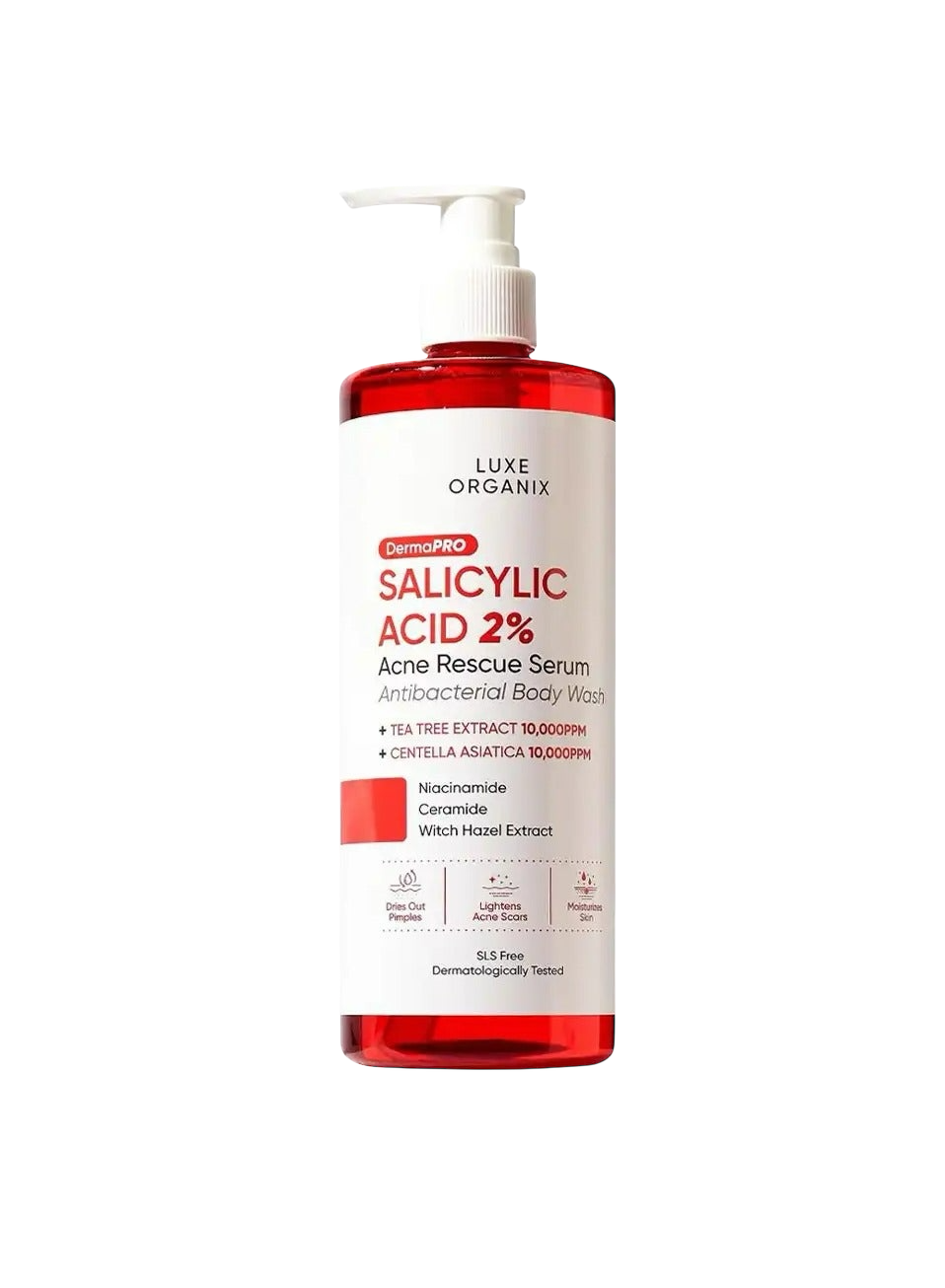 Luxe Organix Salicylic Acid 2% Acne Rescue Serum Anti Bacterial Body Wash (500ml)