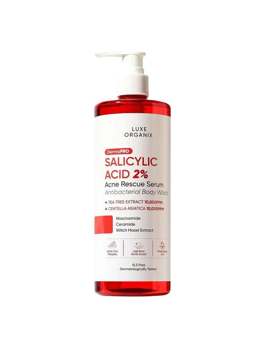 Luxe Organix Salicylic Acid 2% Acne Rescue Serum Anti Bacterial Body Wash (500ml)