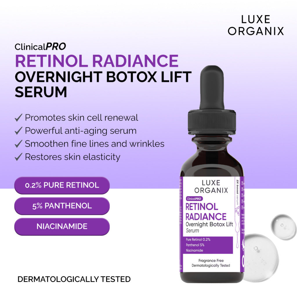 Luxe Organix Retinol Radiance Overnight Botox Lift Serum (30ml)