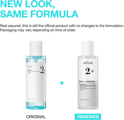Anua BHA 2% + Ceramides Gentle Exfoliating Toner (150ml)