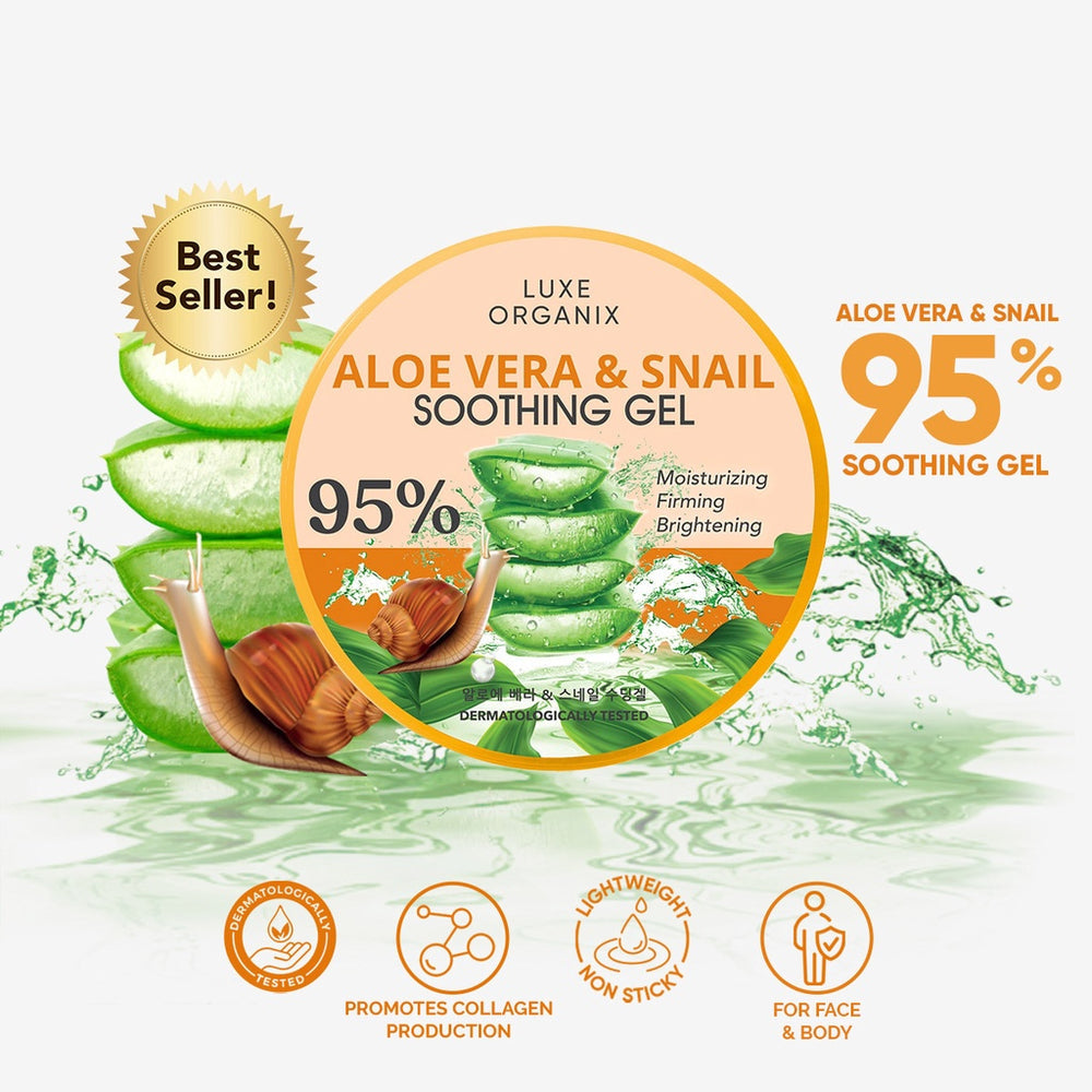 Luxe Organix Aloe Vera & Snail Soothing Gel (300ml)