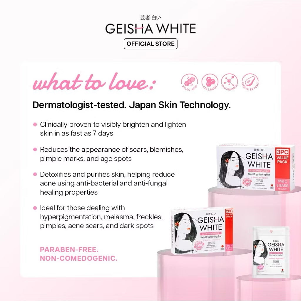 Geisha Classic Scar & Blemish Skin Lightening Bar (65gmx2)