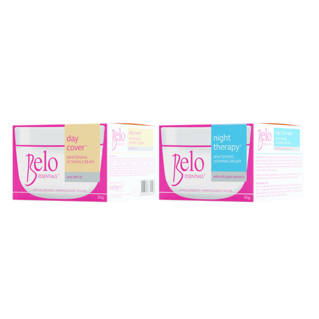 Belo Essentials Day Cover Whitening Cream + Night Therapy Whitening Cream Duo Set