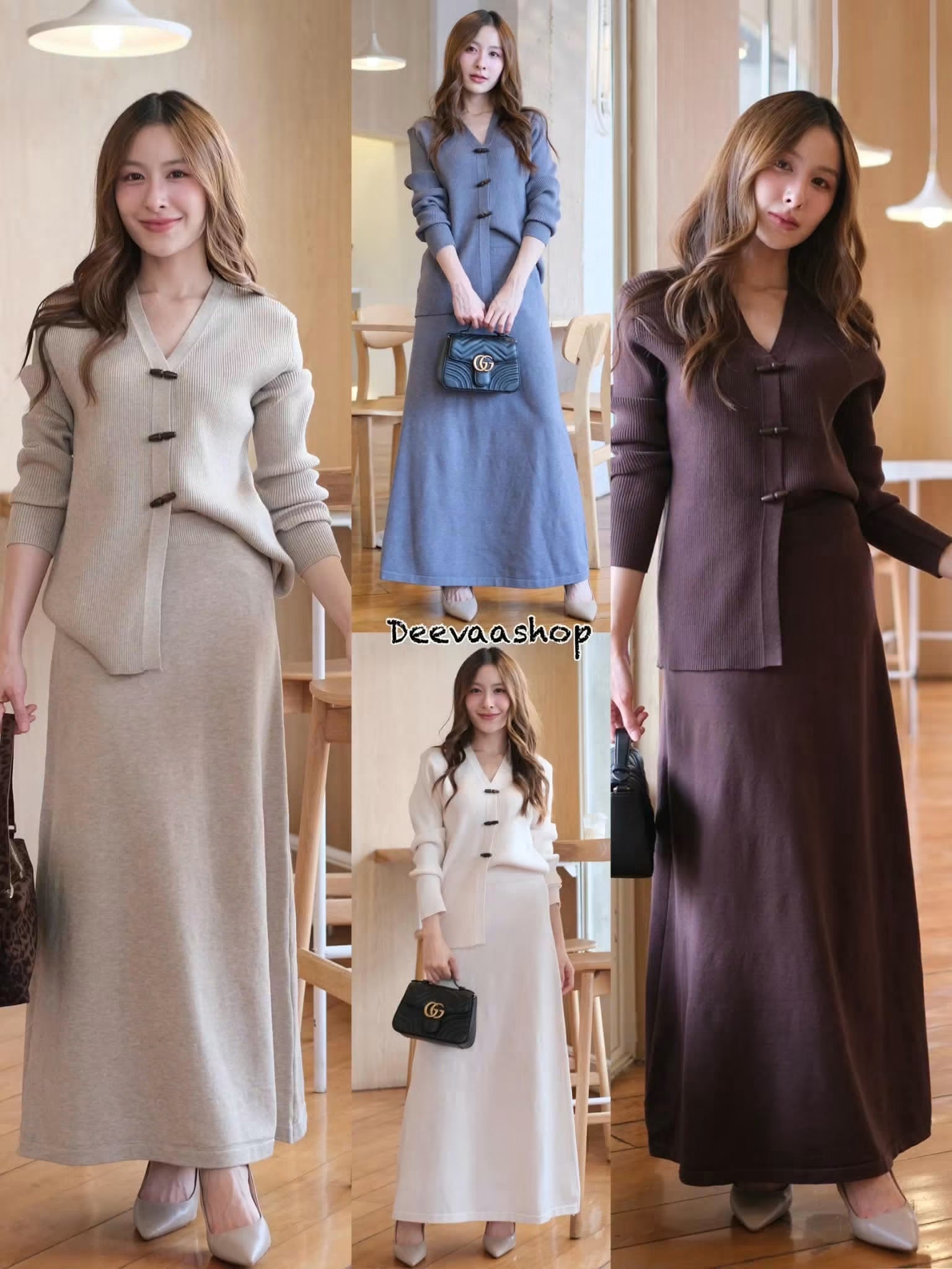 BKK Knitted Coordinates/Terno Set (free size ideal from 8-16 body frame)