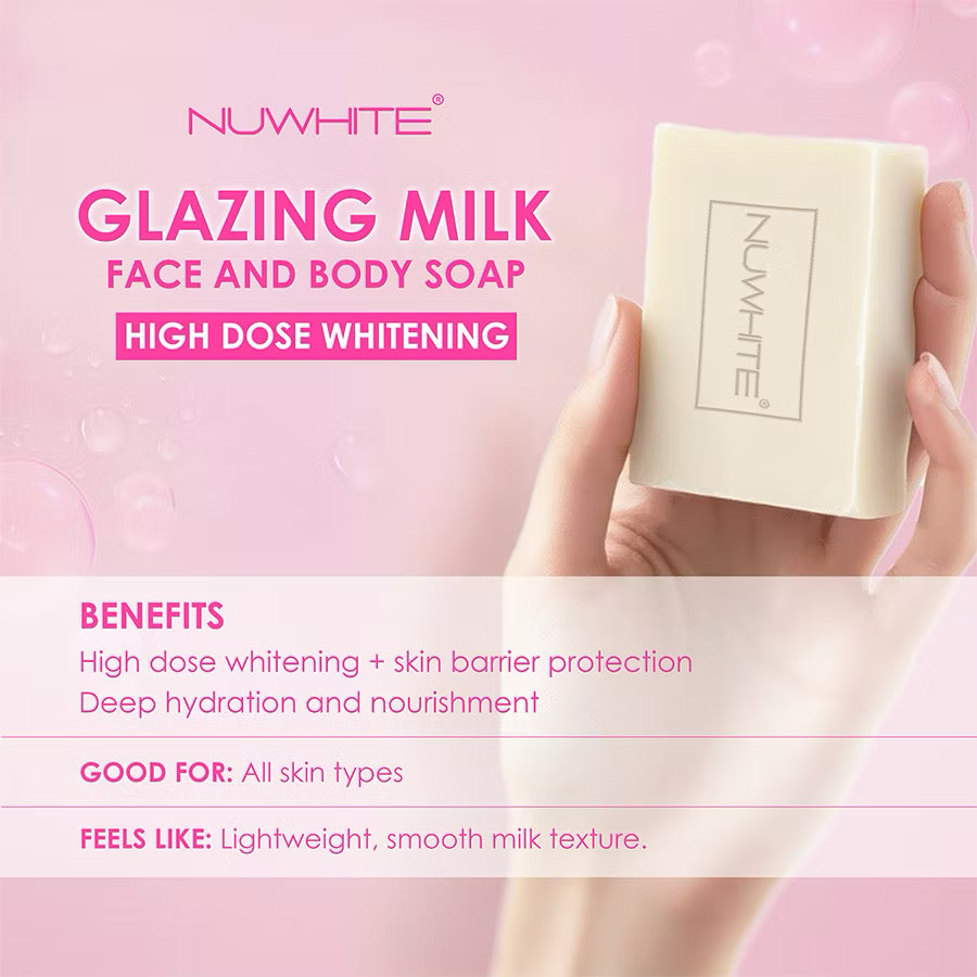 NUWHITE Glazing Milk Face&Body Soap (135gm)