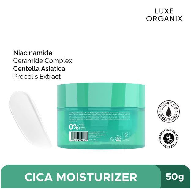 Luxe Organix Cica Rescue Gentle Brightening Derma Relief Moisturizer (50gm)