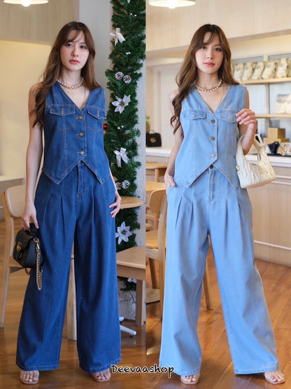 Marsie Denim Coordinates / Set (Free Size up to 10/12)