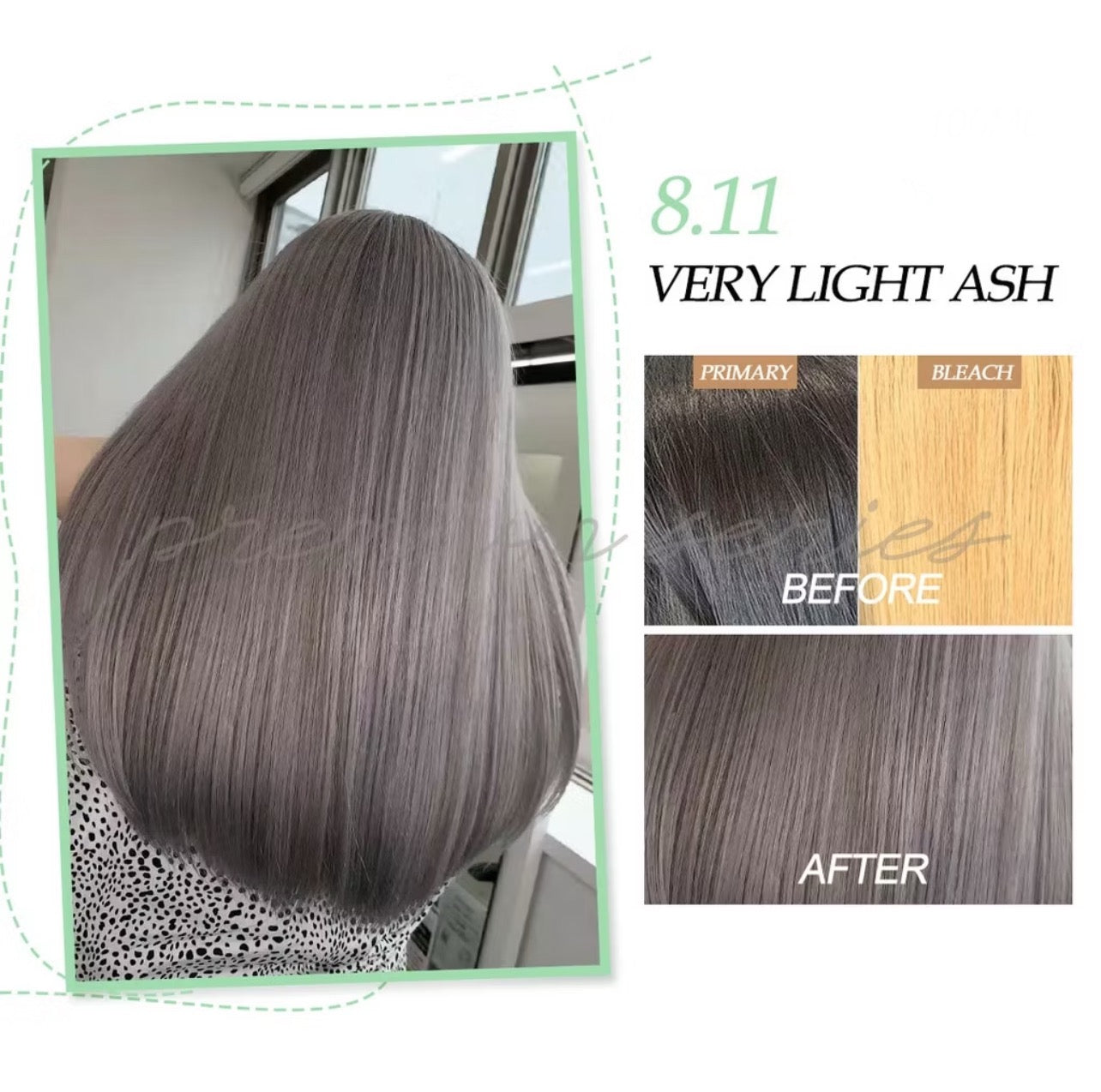 Bremod Very Light Ash Hair Color 8.11 + 12% Oxidiser (Set)