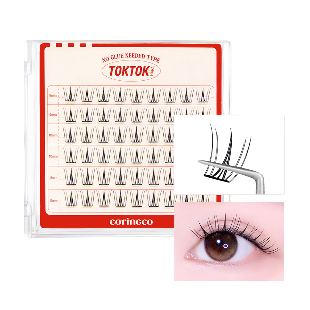 CORINGCO Toktok Hara No Glue Eyelash (#Cherry Coke)