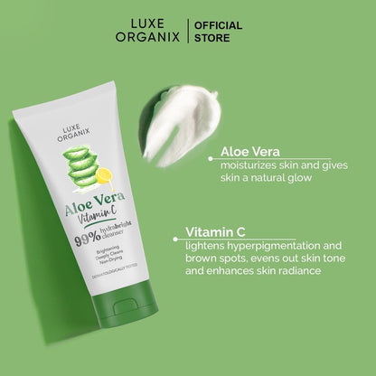 Luxe Organix Aloe Vera Vitamin C Hydrabright Cleanser (120ml)