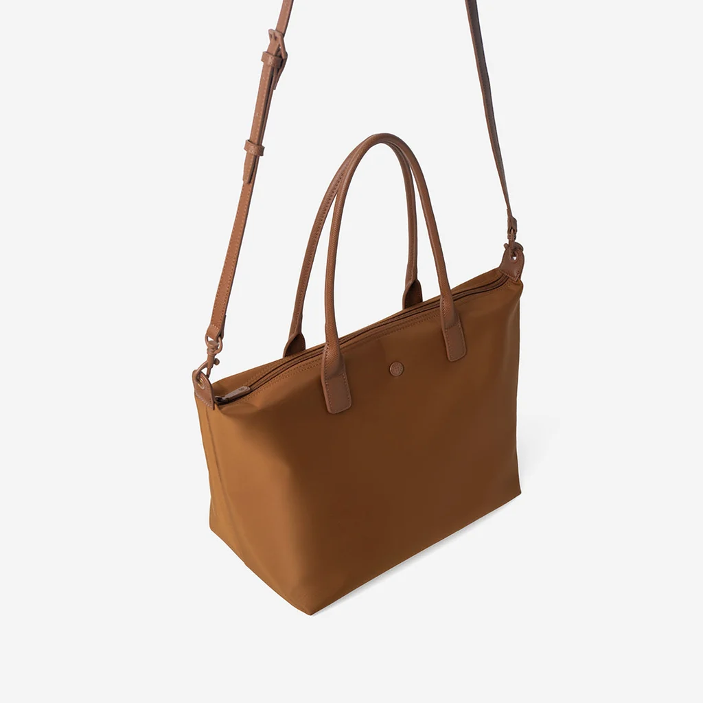 Christy Ng Dalton Nylon Tote Bag Coffee Brown Large