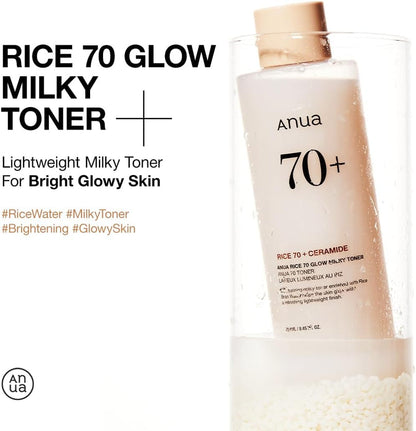 Anua Rice 70 + Ceramide Glow Milky Toner (250ml)