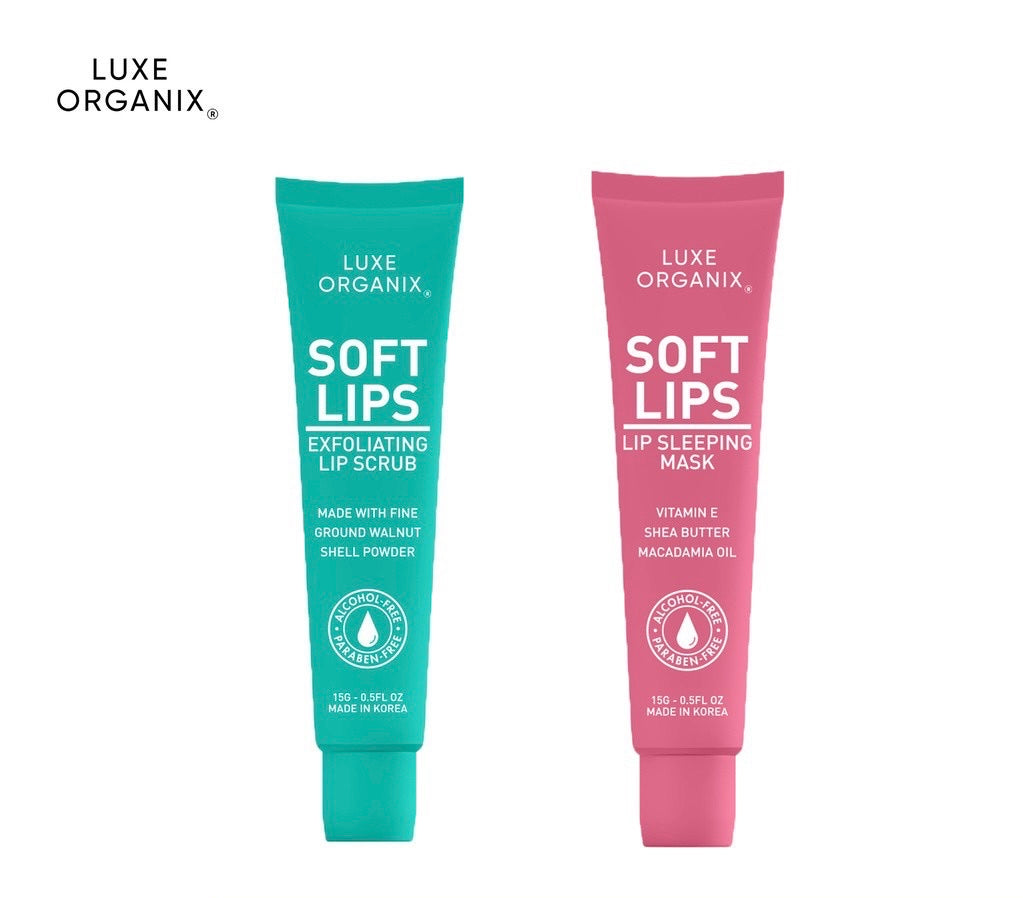 Luxe Organix Soft Lips Exfoliating Scrub + Soft Lips Sleeping Mask Power Duo Set