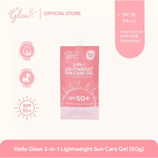 Hello Glow 3-in-1 Lightweight Sun Care Gel SPF50+ (50gm)