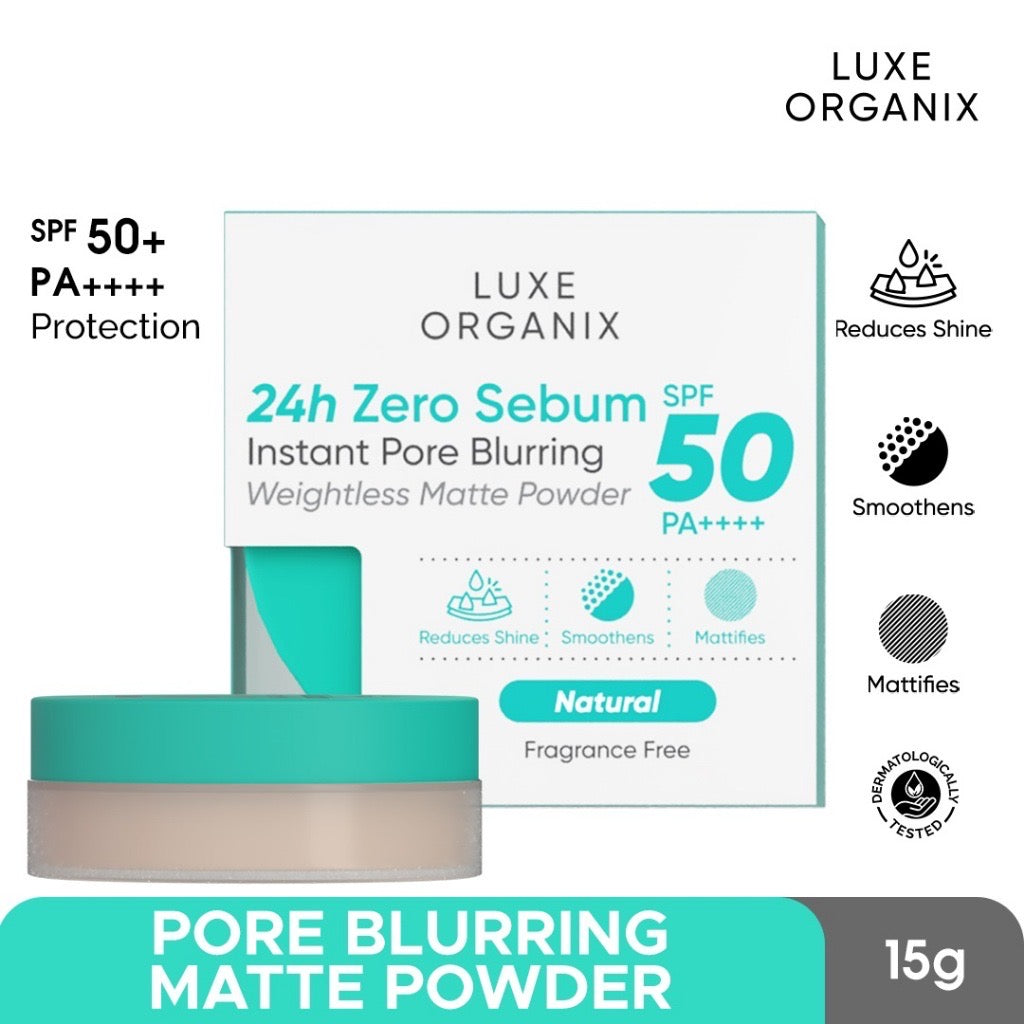 Luxe Organix 24h Zero Sebum Matte Powder (15gm)