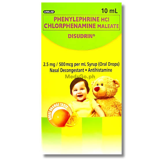 DISUDRIN Phenylephrine / Chlorphenamine 2.5mg / 500mcg (Oral Drops 10mL)