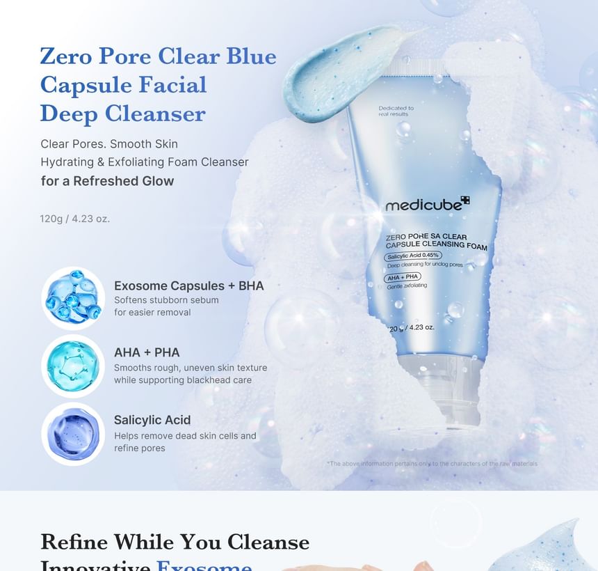 Medicube Zero Pore SA Clear Capsule Cleansing Foam (120gm)