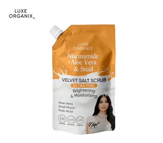 Luxe Organix Niacinamide + Aloe Vera & Snail Velvet Salt Scrub (300gms)