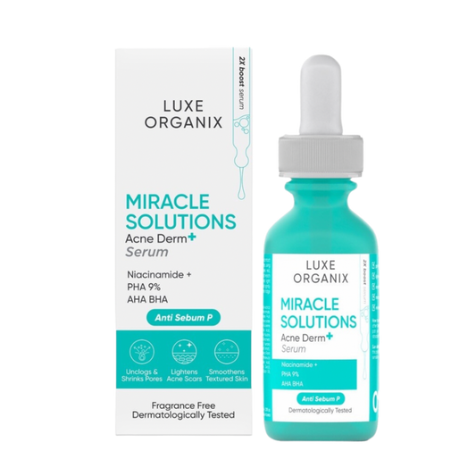 Luxe Organix Miracle Solutions AHA/BHA Acne Derm+ Serum (30ml)