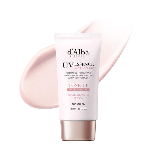 d Alba UV Essence Waterfull + Tone Up Pink Correcting Broad Spectrum SPF50+