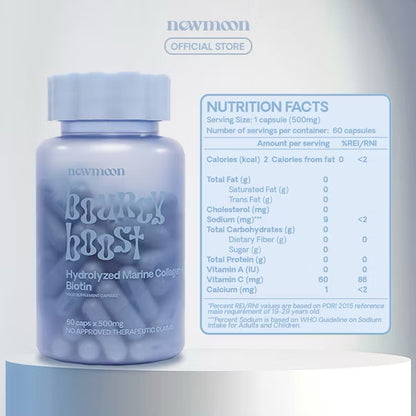 New Moon Bouncy Boost Collagen + Biotin 500mg (60caps)