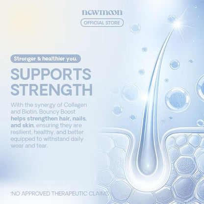 New Moon Bouncy Boost Collagen + Biotin 500mg (60caps)