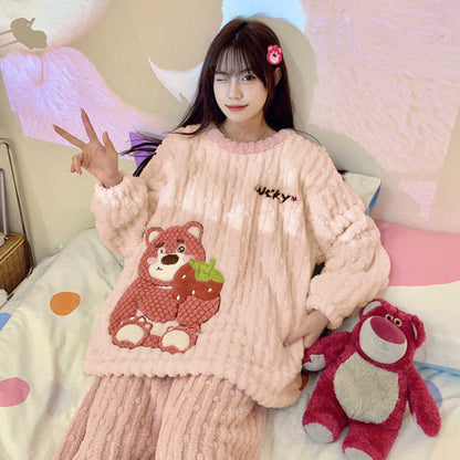 Winter Plush Pajama Set (2xl on tag up to 12/14 size)