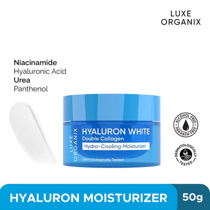 Luxe Organix Hyaluron White Double Collagen Hydra-Cooling Moisturizer (50gm)