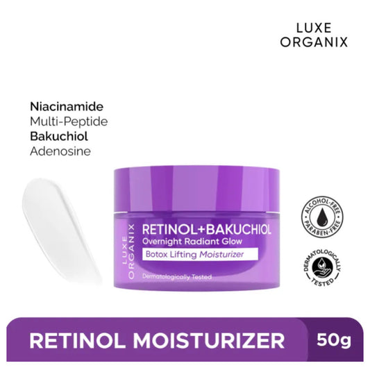 Luxe Organix Retinol + Bakuchiol Overnight Radiant Glow Botox Lifting Moisturizer (50gms)