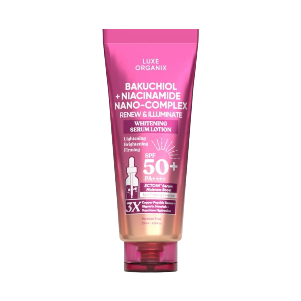 Luxe Organix Bakuchiol + Niacinamide Nano-Complex Renew & Illuminate Whitening Serum Lotion (200ml)