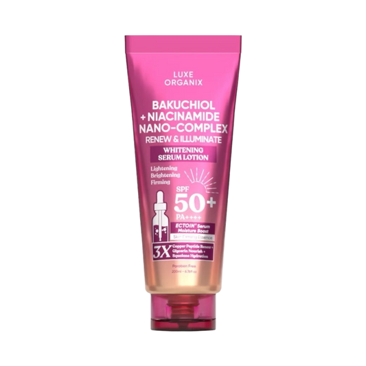Luxe Organix Bakuchiol + Niacinamide Nano-Complex Renew & Illuminate Whitening Serum Lotion (200ml)