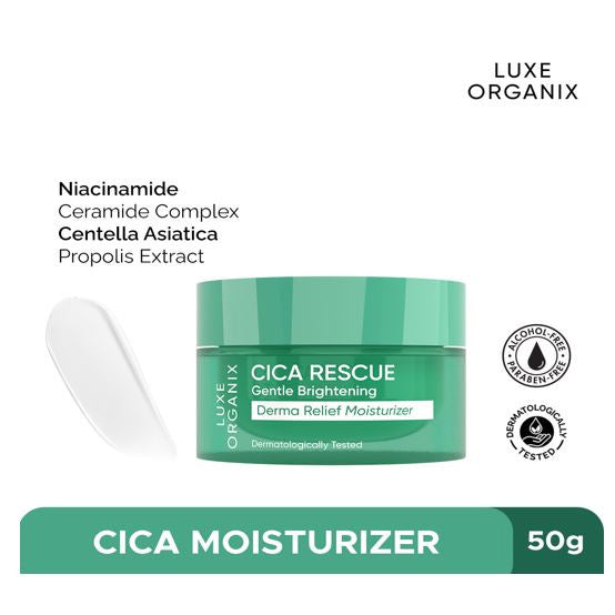 Luxe Organix Cica Rescue Gentle Brightening Derma Relief Moisturizer (50gm)