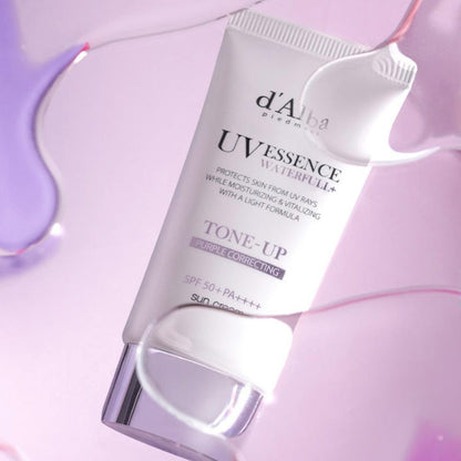d Alba UV Essence Waterfull Tone-Up Purple Correcting Sun Cream SPF50+