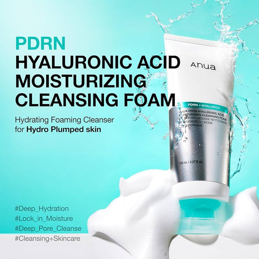 Anua PDRN Hyaluronic Acid Moisturizing Cleansing Foam (150ml)