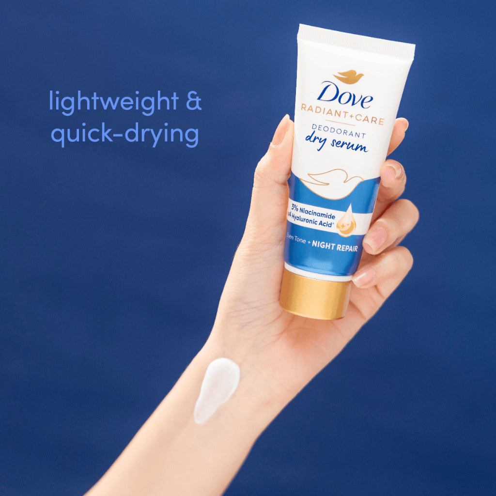 Dove Radiant + Care Deodorant Dry Serum 3% Niacinamide x4 Hyaluronic Acid Night Repair (40ml)
