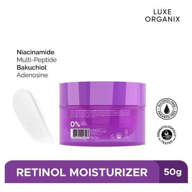 Luxe Organix Retinol + Bakuchiol Overnight Radiant Glow Botox Lifting Moisturizer (50gms)